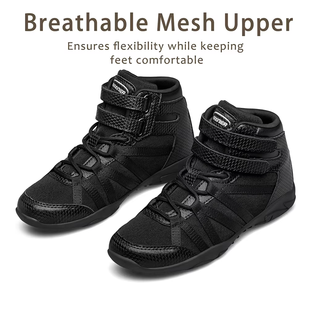 BAXINIER Chaussures de cheerleading montantes noires pour filles