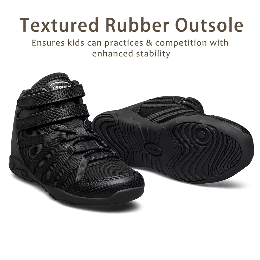 BAXINIER Chaussures de cheerleading montantes noires pour filles