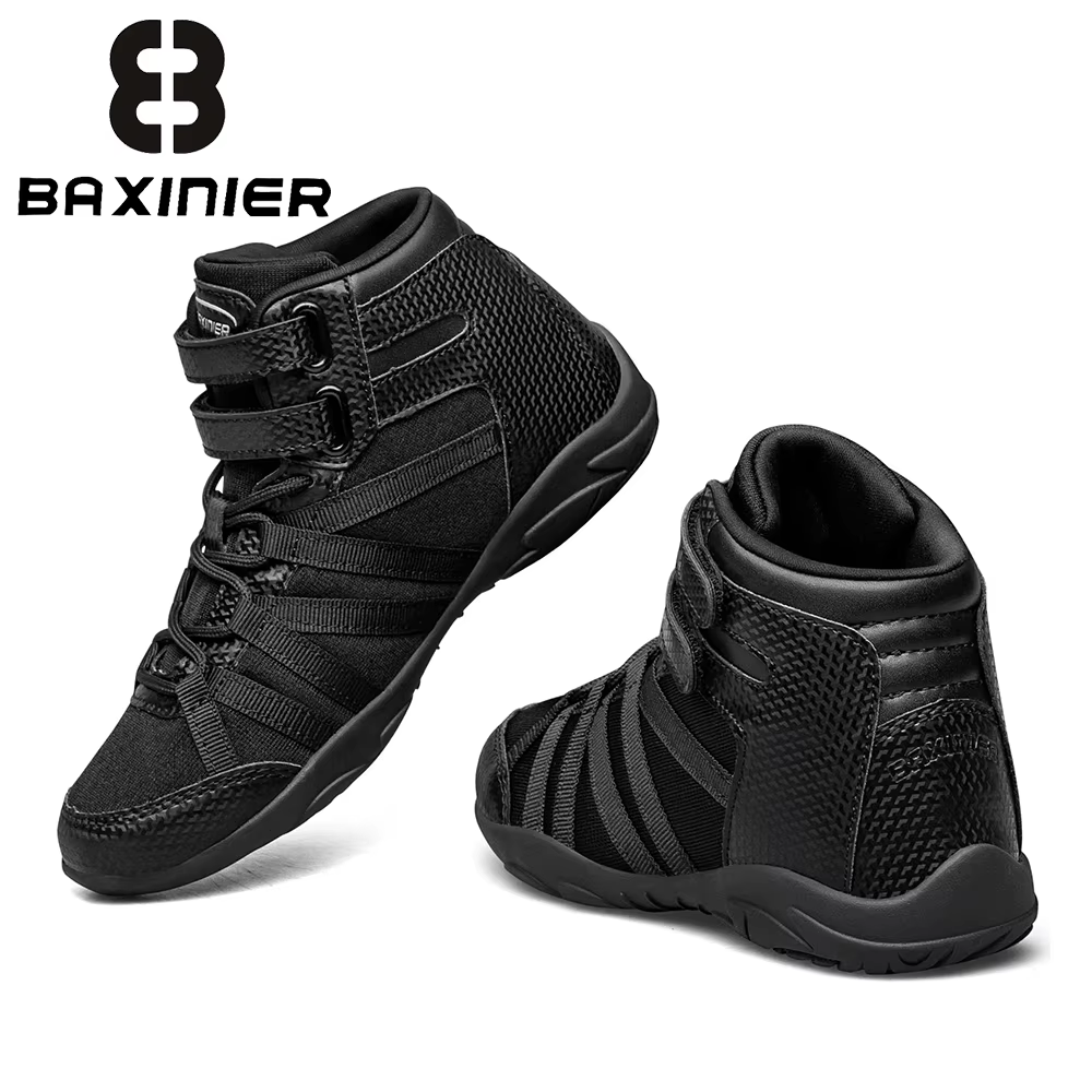 BAXINIER Chaussures de cheerleading montantes noires pour filles