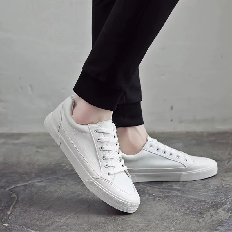 Chaussures en toile blanche unie pour hommes