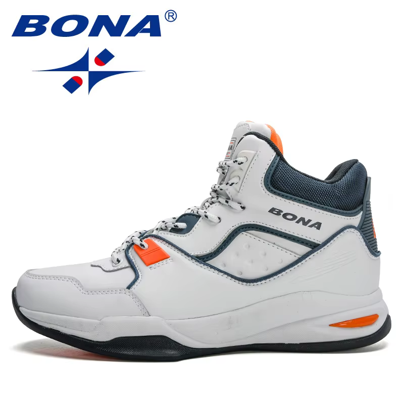 BONA nouveaux créateurs marque chaussures de basket-ball professionnel hommes baskets hautes homme léger confortable