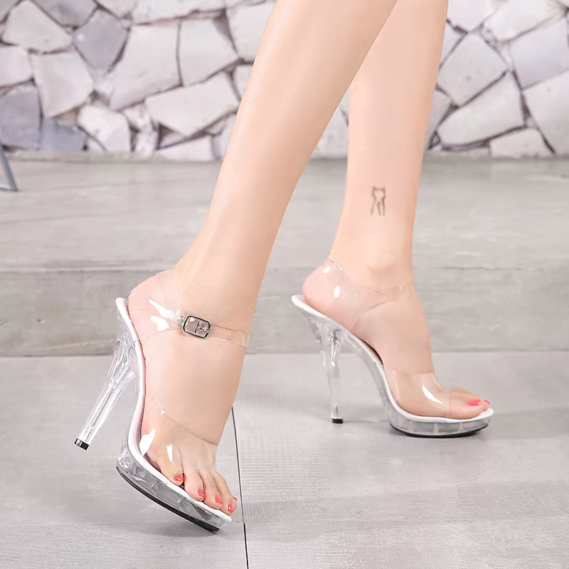 Chaussures Transparentes à Talons Hauts pour Femme