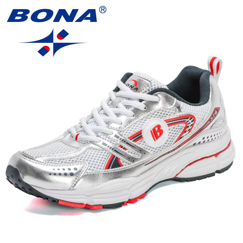 BONA nouveaux créateurs chaussures de course à la mode pour hommes respirant marche chaussure de sport homme Jogging