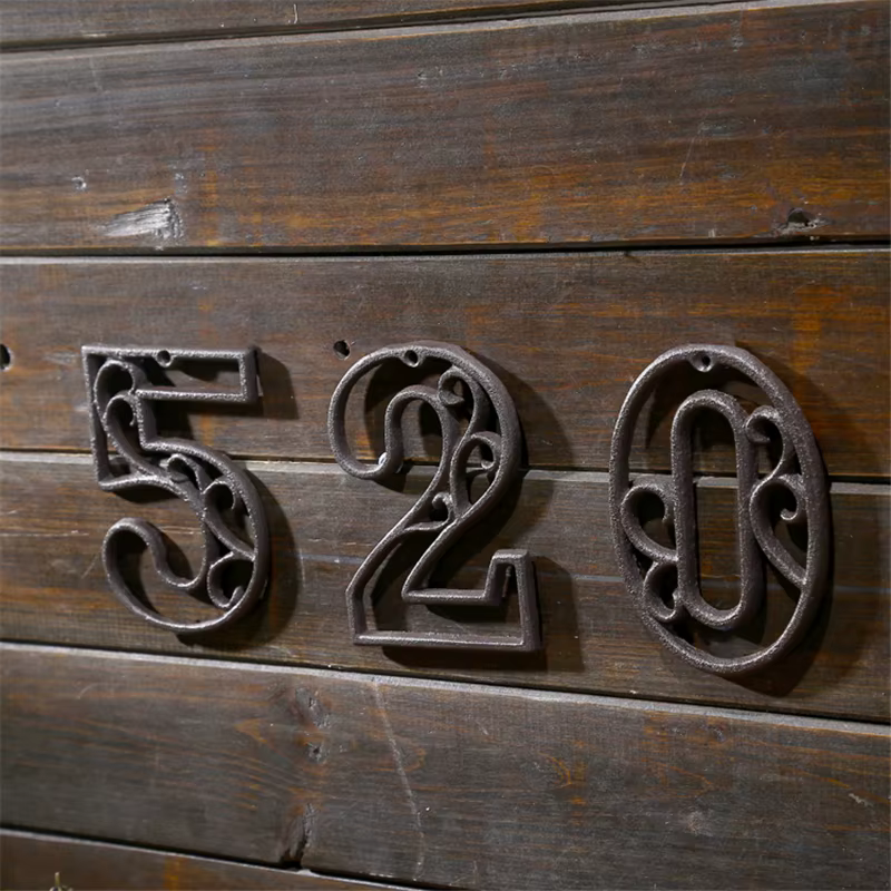 Numéro de maison en fonte industrielle, numéros de porte de Style américain, numéro personnalisé pour maison, Restaurant, mur de salon