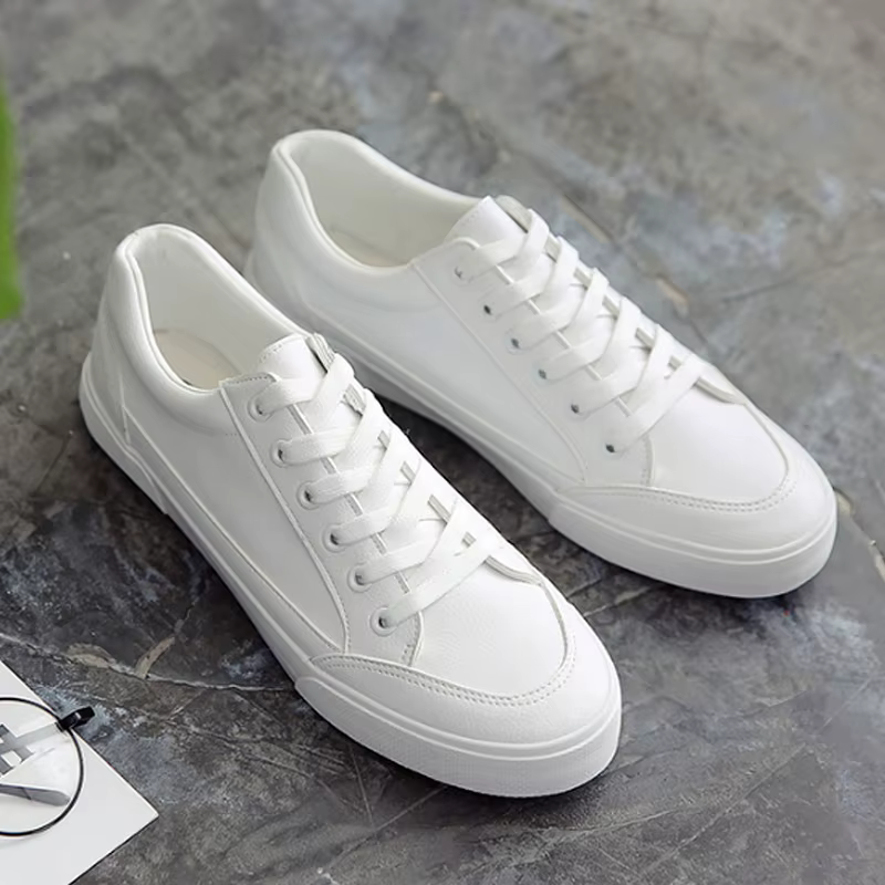 Chaussures en toile blanche unie pour hommes