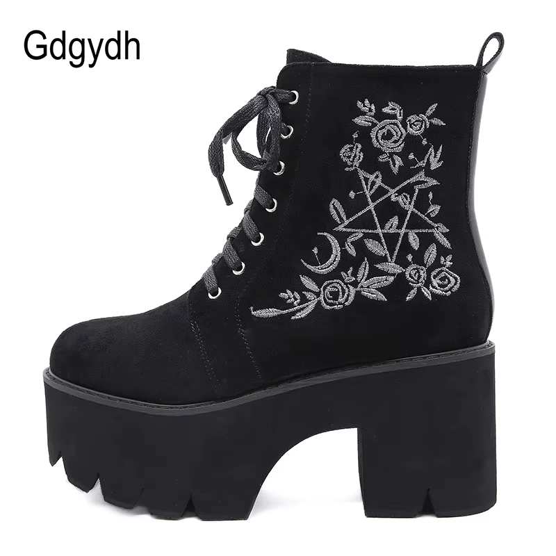Gdgydh – Bottes à Plateforme en Cuir Suédé pour Femme
