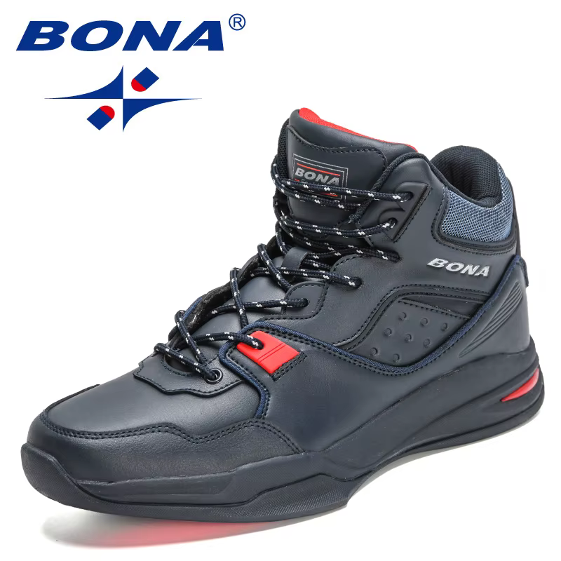 BONA nouveaux créateurs marque chaussures de basket-ball professionnel hommes baskets hautes homme léger confortable