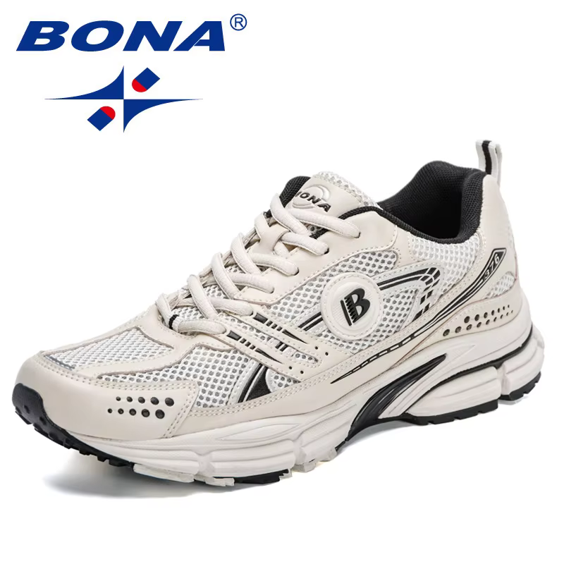 BONA nouveaux créateurs chaussures de course à la mode pour hommes respirant marche chaussure de sport homme Jogging