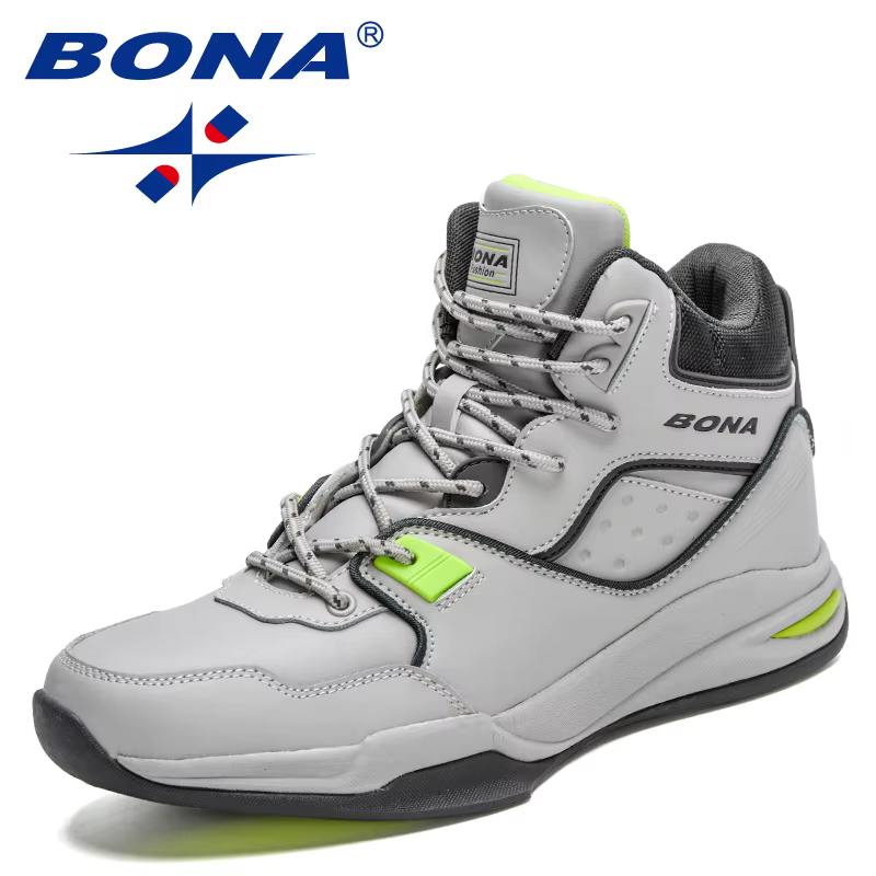 BONA nouveaux créateurs marque chaussures de basket-ball professionnel hommes baskets hautes homme léger confortable