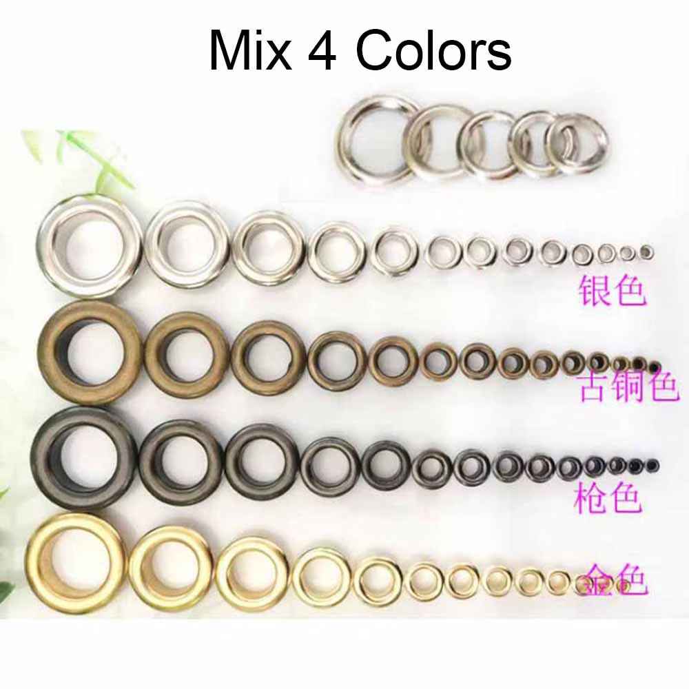 Oeillets métalliques de couleurs mélangées