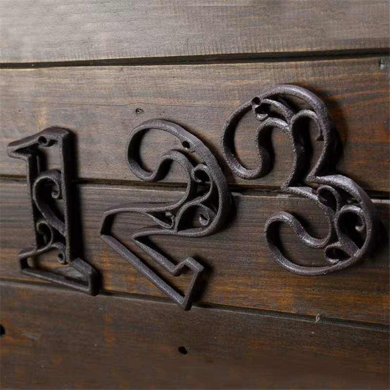 Numéro de maison en fonte industrielle, numéros de porte de Style américain, numéro personnalisé pour maison, Restaurant, mur de salon