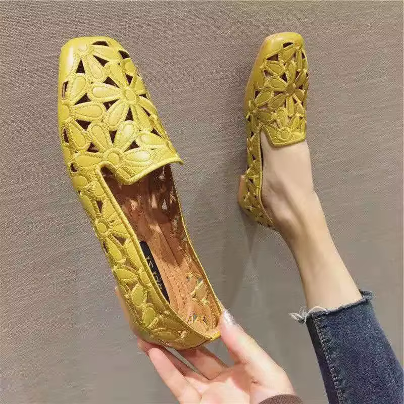 Taille 35-42 chaussures d'été à bout carré pour femmes