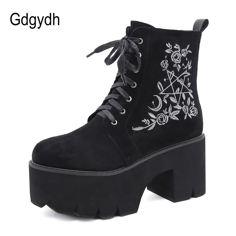 Gdgydh – Bottes à Plateforme en Cuir Suédé pour Femme