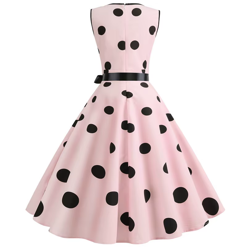 Femme robes rétro Audrey Hepburn années 1950 60 Rockabilly à pois nœud Pinup balle cultivée Robe de soirée robes