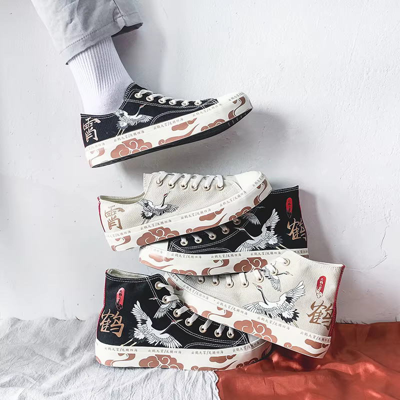 Chaussures Montantes en Toile pour Femme