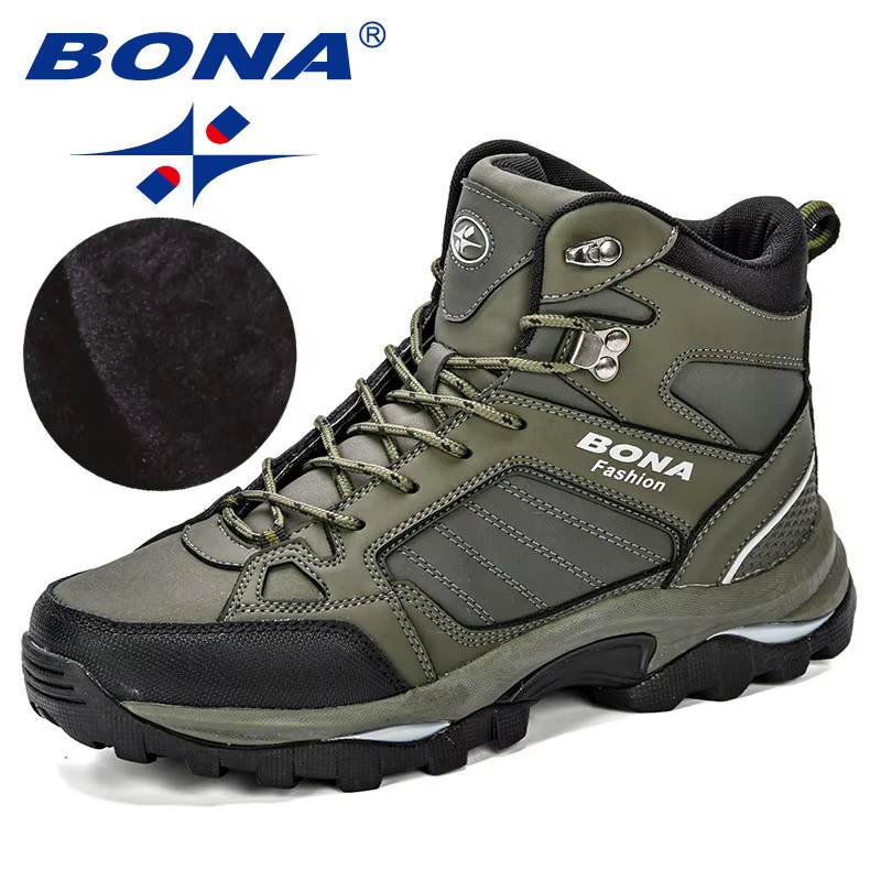 BONA hommes bottes anti-dérapant chaussures en cuir