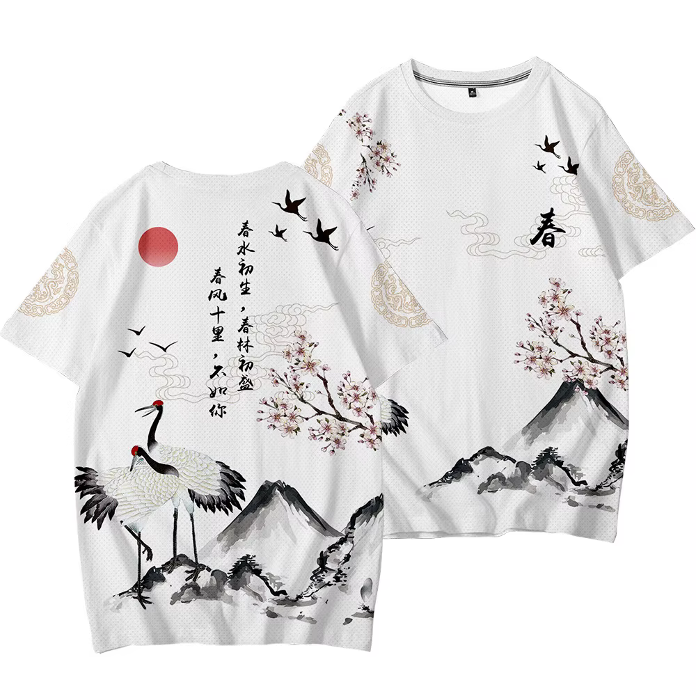 T-Shirt à Manches Courtes pour Homme, Streetwear, Hip Hop, Décontracté, Dessin Animé Imprimé, Style Japonais, Ukiyo, 2020