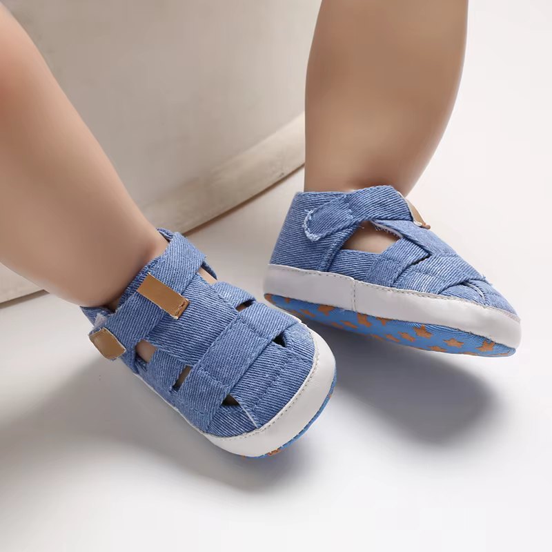 Chaussures en toile coordonnantes à semelle souple pour bébé garçon et fille