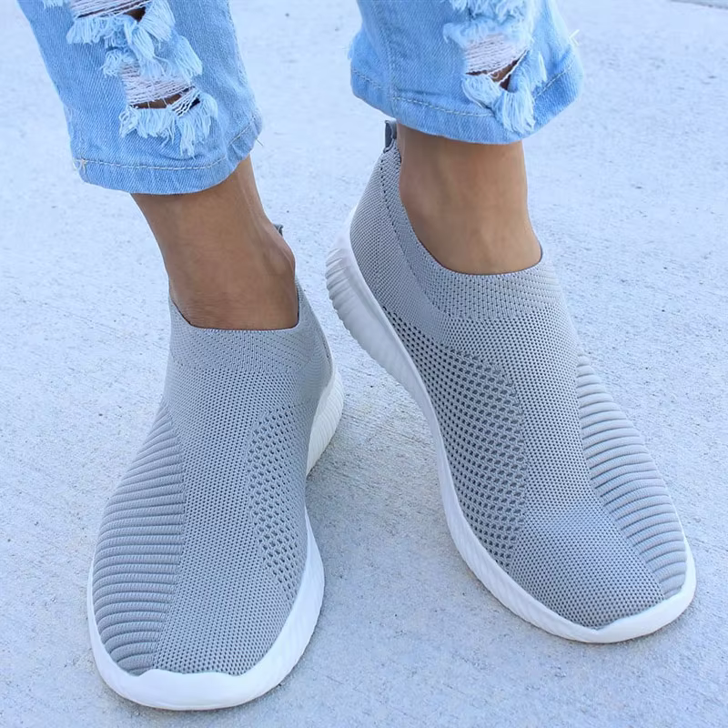 Femmes plat sans lacet Chaussures blanches Femme léger blanc baskets été automne