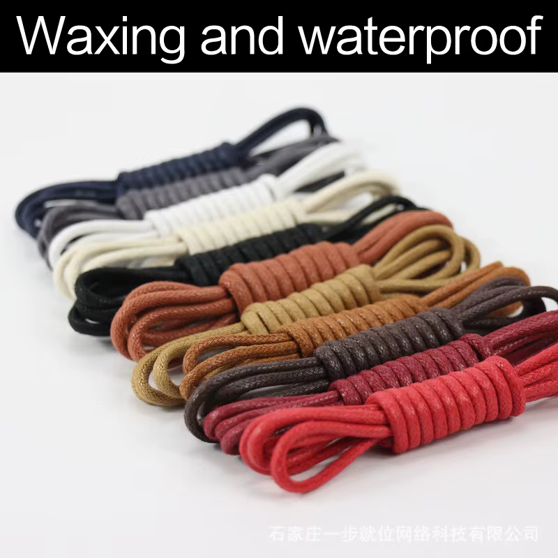 1 paire de lacets de chaussures ronds en coton ciré