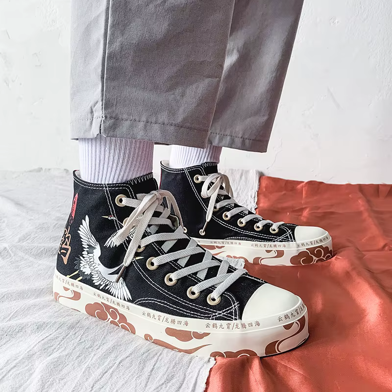 Chaussures Montantes en Toile pour Femme