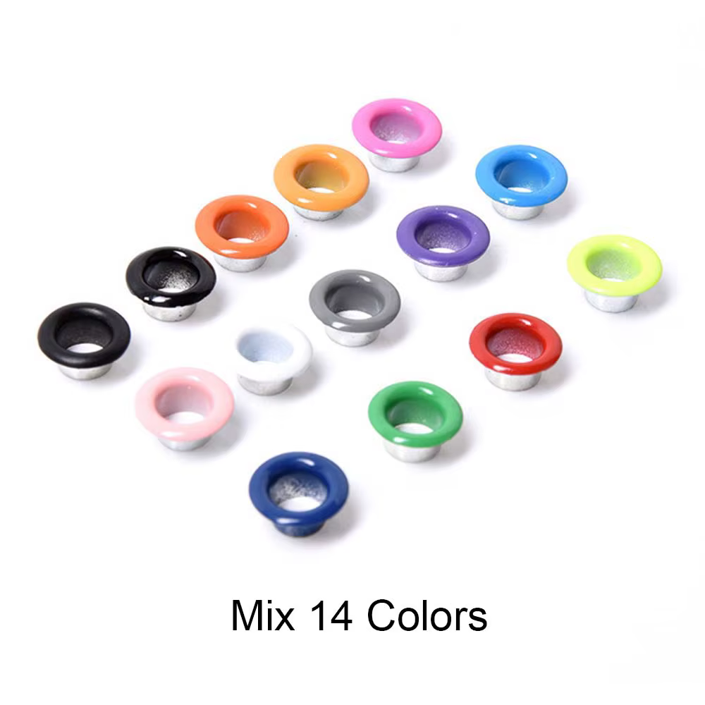 Oeillets métalliques de couleurs mélangées