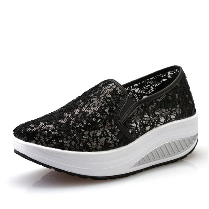 BeckyWalk-Baskets Plates à Plateforme pour Femme