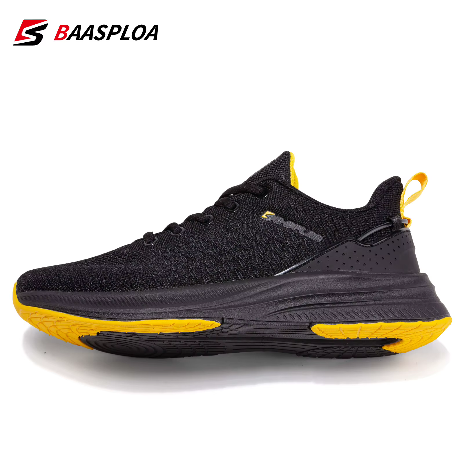 Baasploa nouveaux hommes tricot chaussures de marche décontractées respirant baskets à la mode Original léger Absorption des chocs mâle chaussure de Tennis