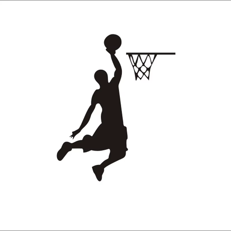 Autocollant mural Dunk de joueur de basket-ball de dessin animé