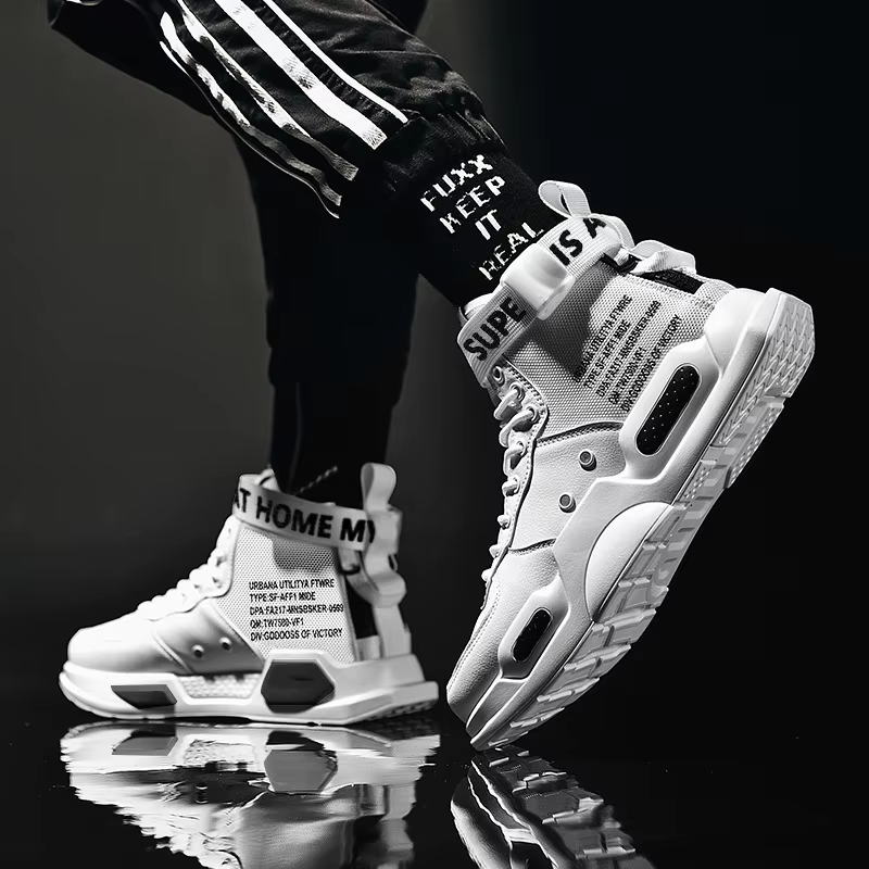 Baskets montantes en cuir pour hommes