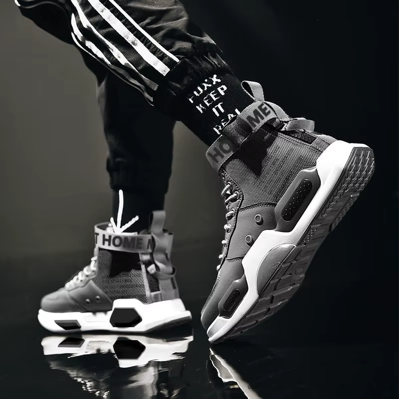 Baskets montantes en cuir pour hommes