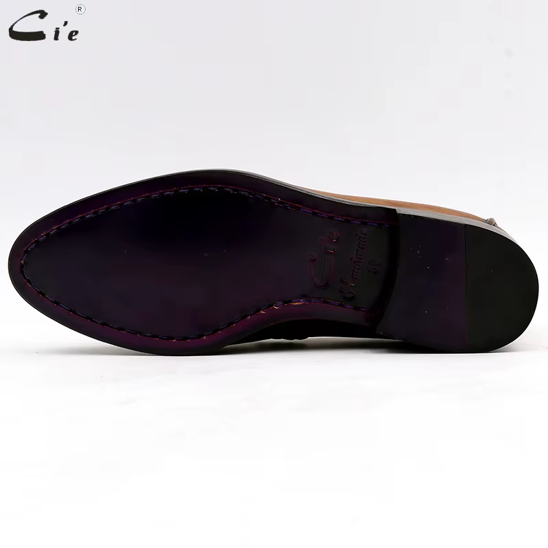 Cie-Mocassins ronds en cuir véritable pur pour hommes