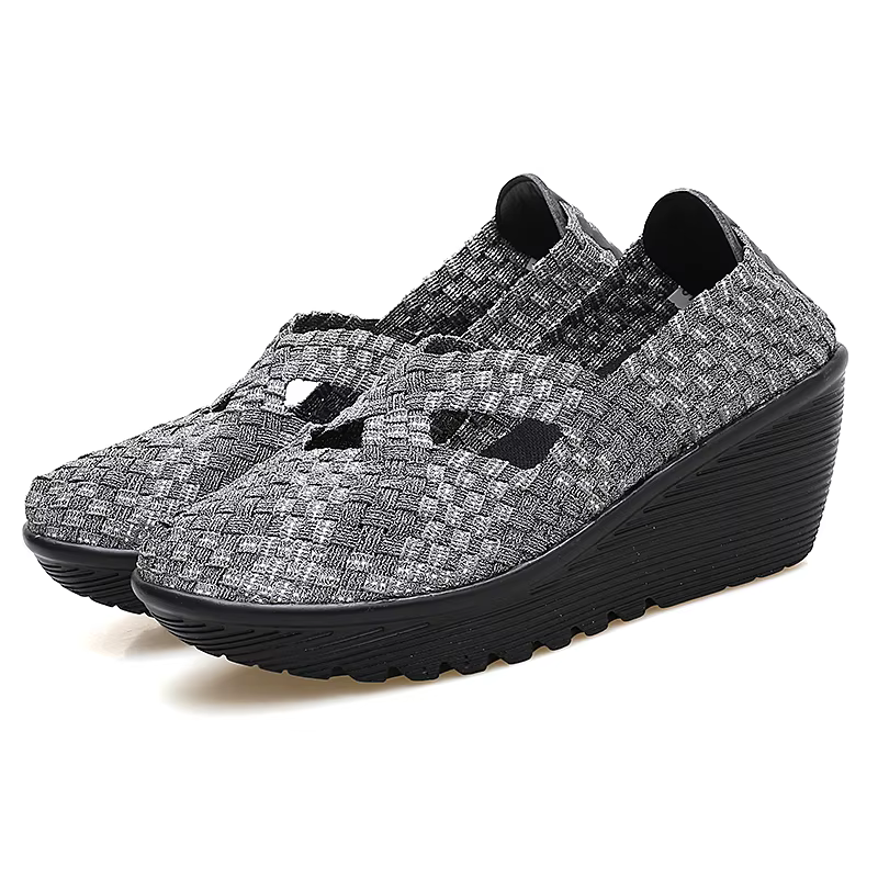 Chaussures à plateforme tissées à la main pour femmes