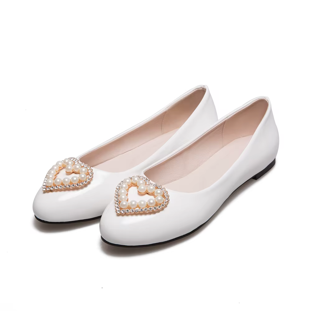 Chaussures plates rondes peu profondes pour femmes