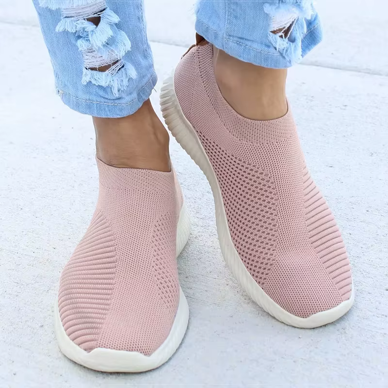 Femmes plat sans lacet Chaussures blanches Femme léger blanc baskets été automne