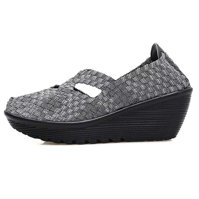 Chaussures à plateforme tissées à la main pour femmes