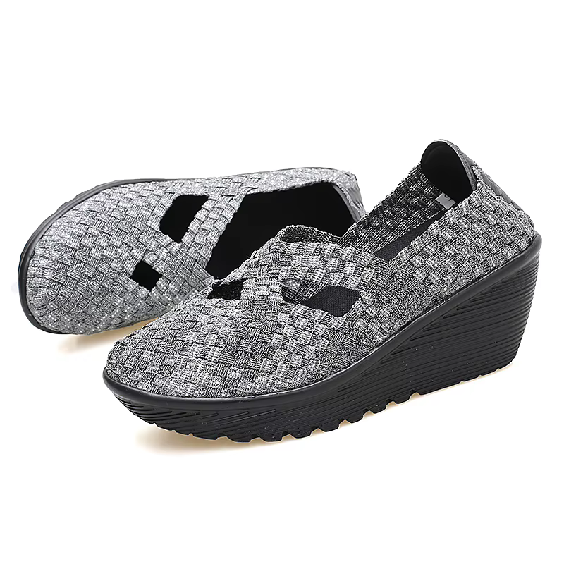 Chaussures à plateforme tissées à la main pour femmes