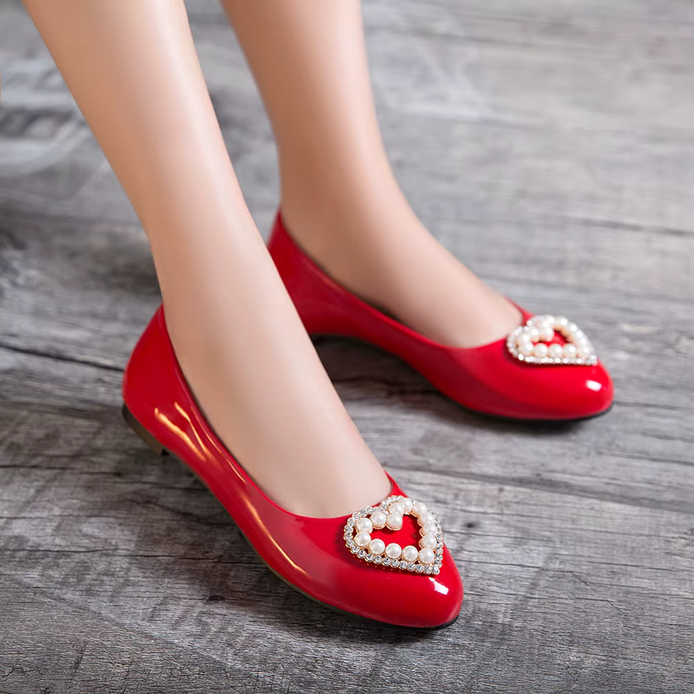 Chaussures plates rondes peu profondes pour femmes