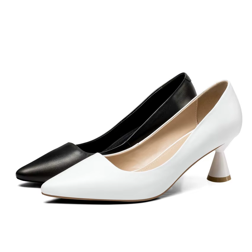 Douain partin 2019 nouvelle mode femmes chaussures plate-forme bout pointu en cuir de vache + pu tout Match talon étrange décontracté dames pompes