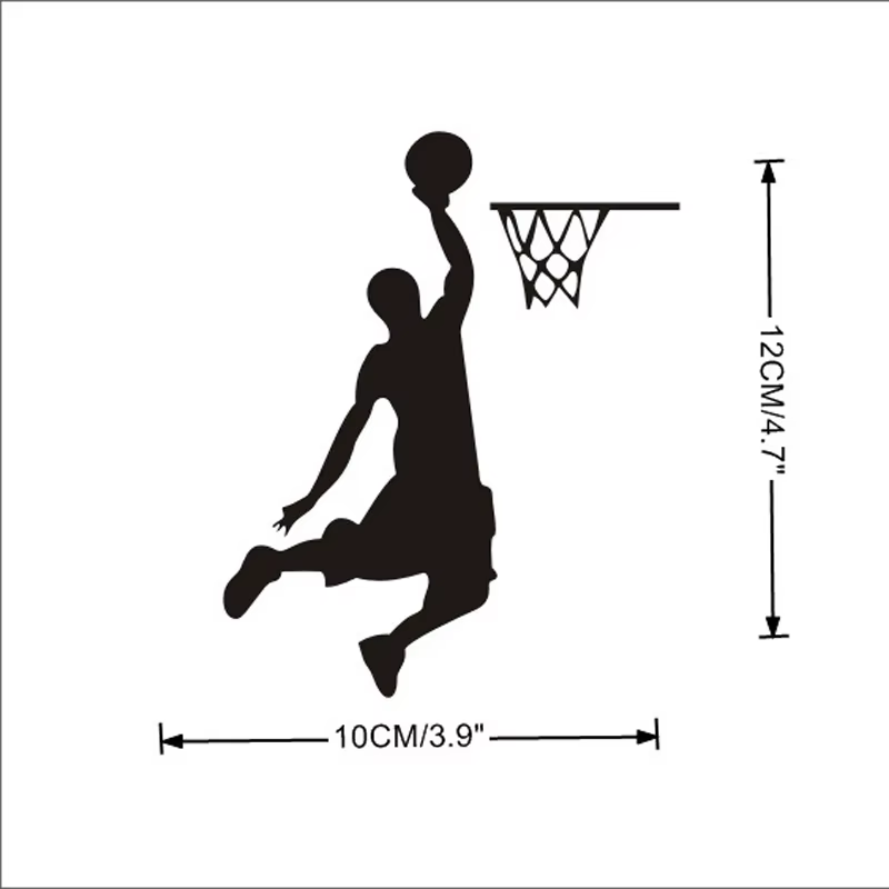 Autocollant mural Dunk de joueur de basket-ball de dessin animé