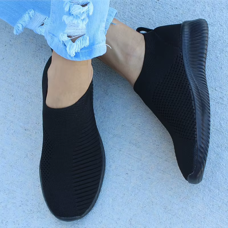 Femmes plat sans lacet Chaussures blanches Femme léger blanc baskets été automne
