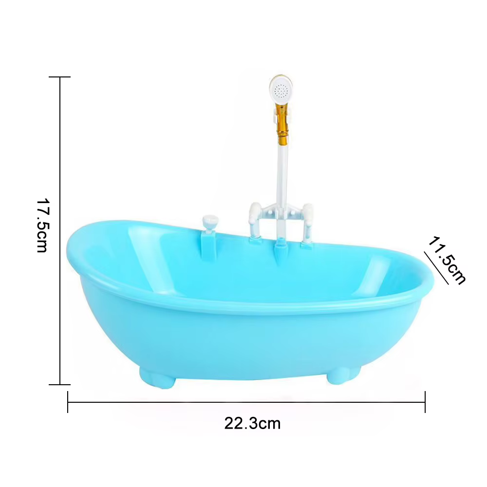 Pour Barbie poupée accessoires enfants jouer maison miniature salle de bain bain électrique pulvérisation baignoire jouet meubles