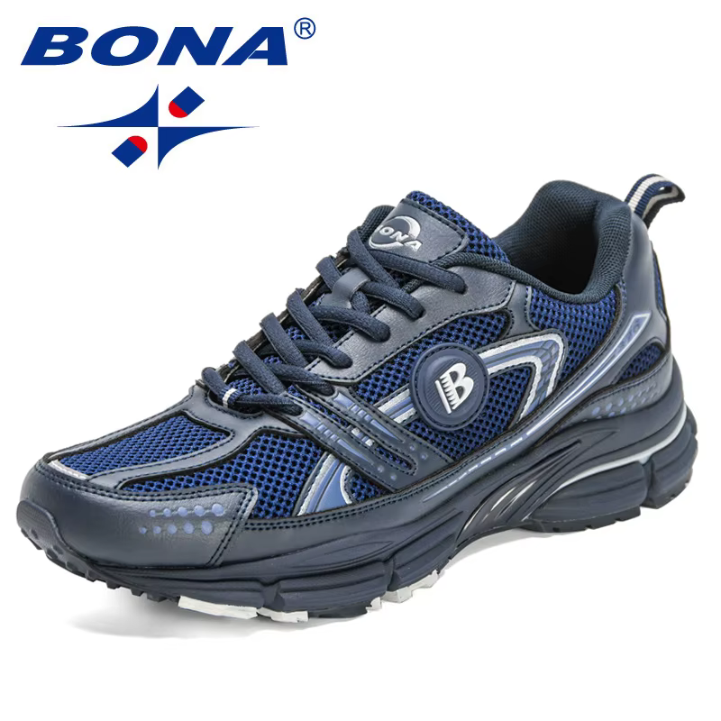 BONA nouveaux créateurs chaussures de course à la mode pour hommes respirant marche chaussure de sport homme Jogging
