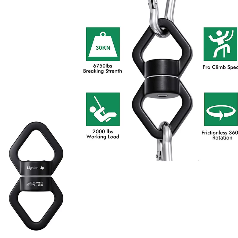 Anneau à cardan universel 30KN, accessoires de Yoga, connecteur rotatif, hamac rotatif, balançoire, corde pivotante, nouveau