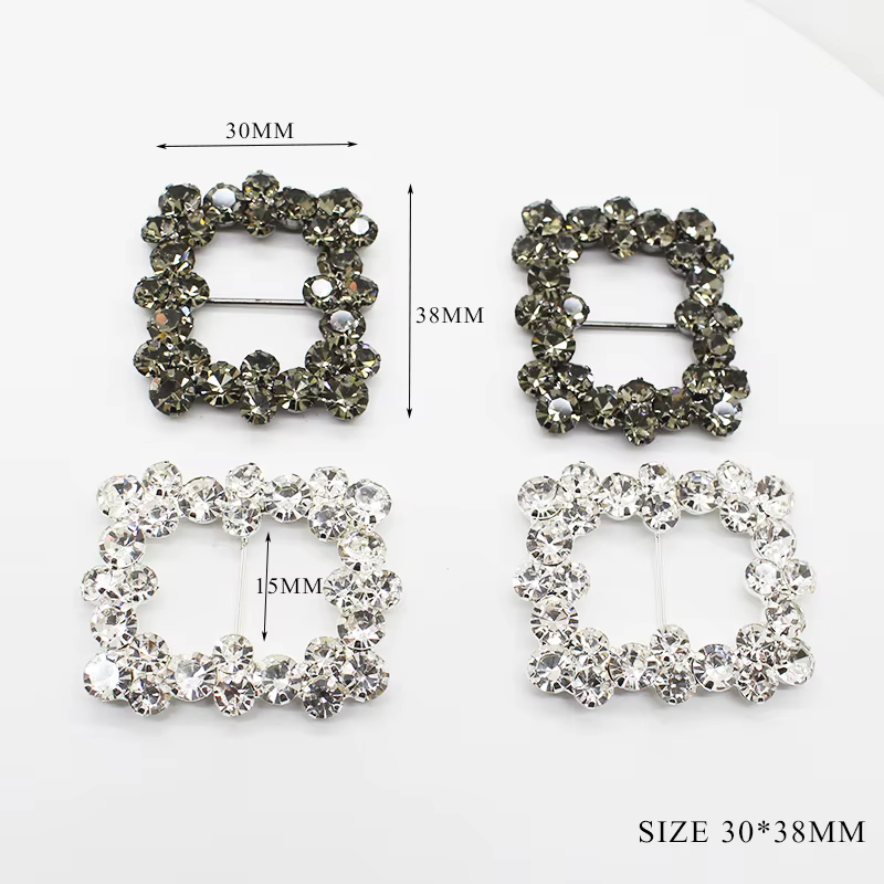Boucles brillantes en strass pour chaussures