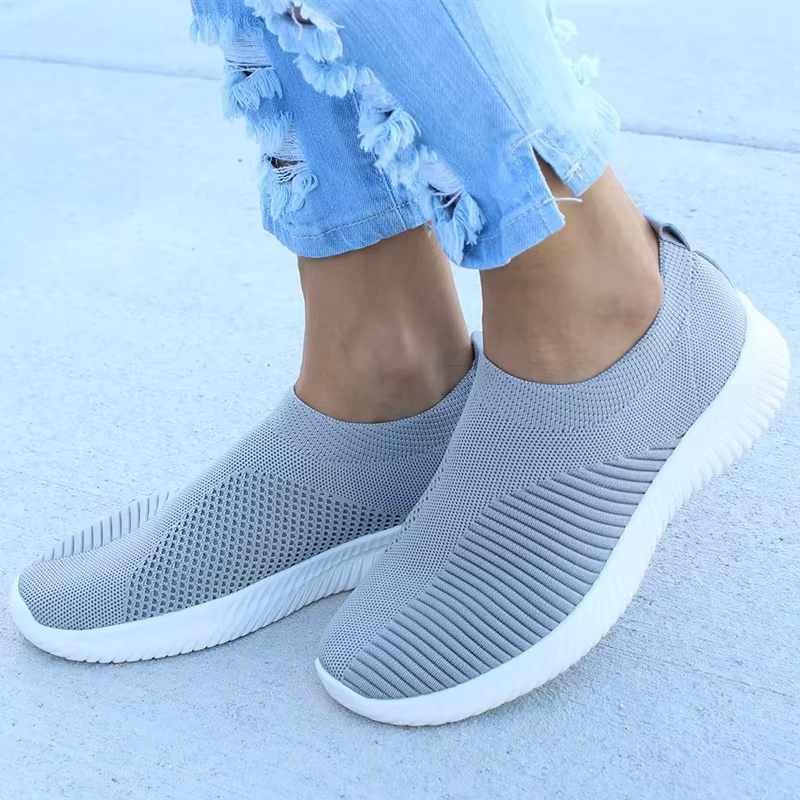 Femmes plat sans lacet Chaussures blanches Femme léger blanc baskets été automne
