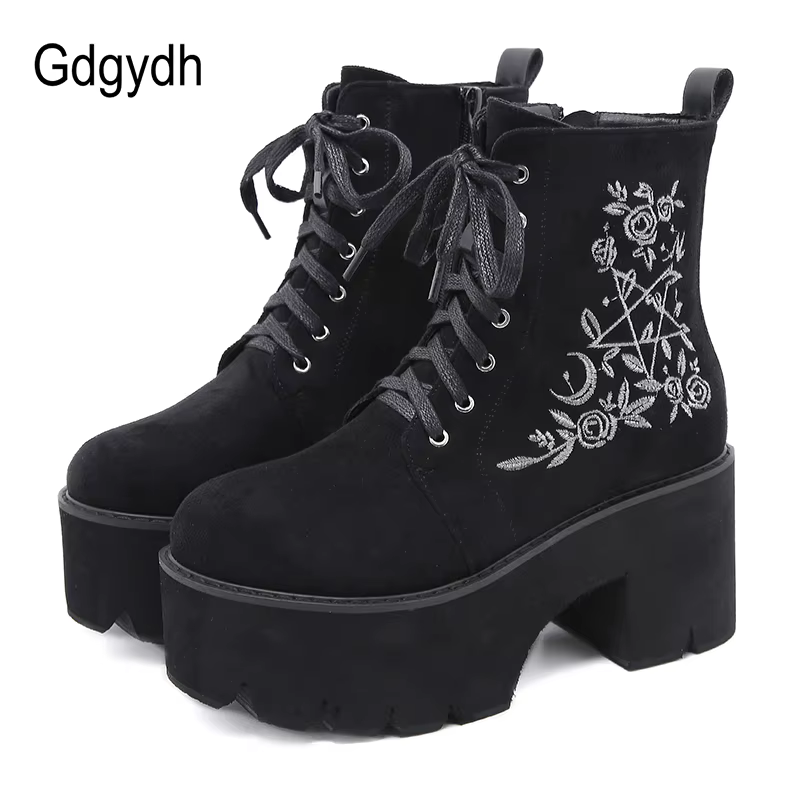 Gdgydh – Bottes à Plateforme en Cuir Suédé pour Femme