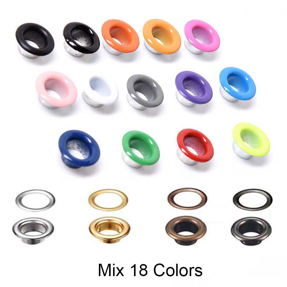 Oeillets métalliques de couleurs mélangées
