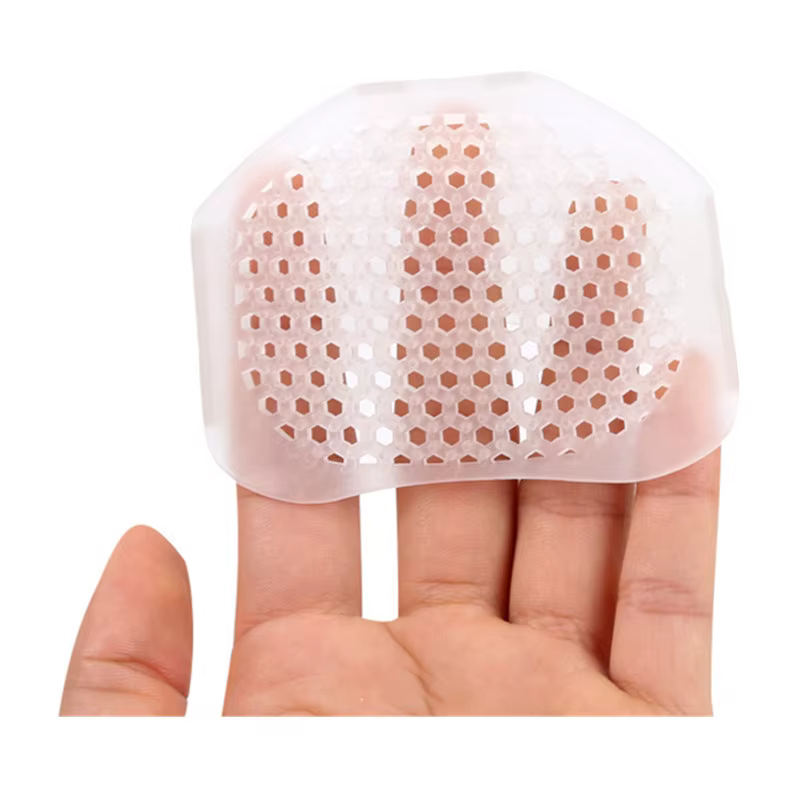 Semelles intérieures en Gel de silice nid d'abeille avant coussin SEBS respirant Anti-douleur semelle dame chaussures à