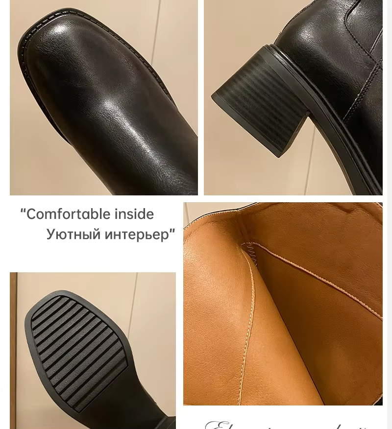 Ods-Chaussures à tige haute au genou pour femmes
